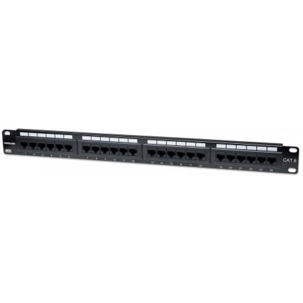 MANHATTAN Patch panel CAT6 UTP patch panel 24 portos 1U fekete