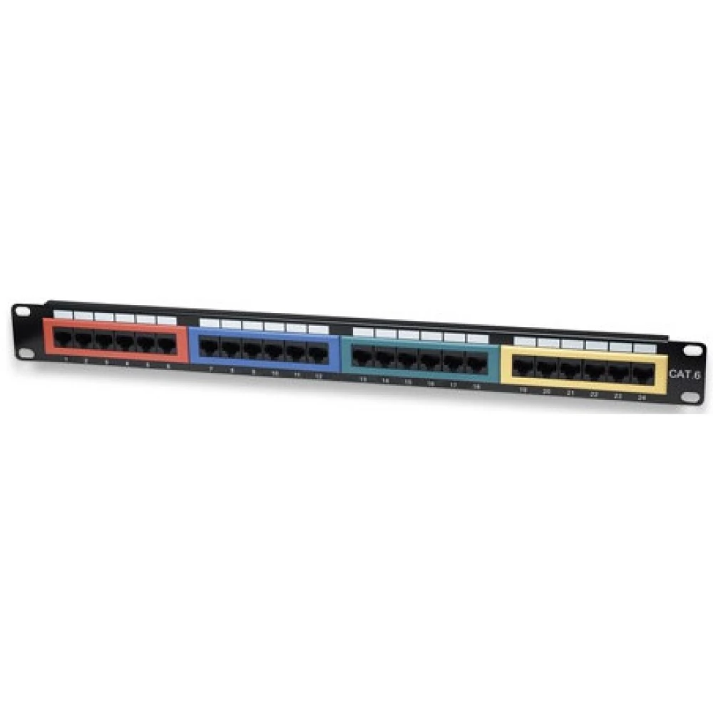 MANHATTAN Patch panel CAT6 UTP színezett patch panel 24 portos 1U
