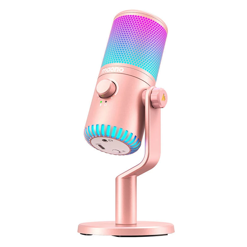 MAONO DM30RGB Gamer mikrofon rózsaszín
