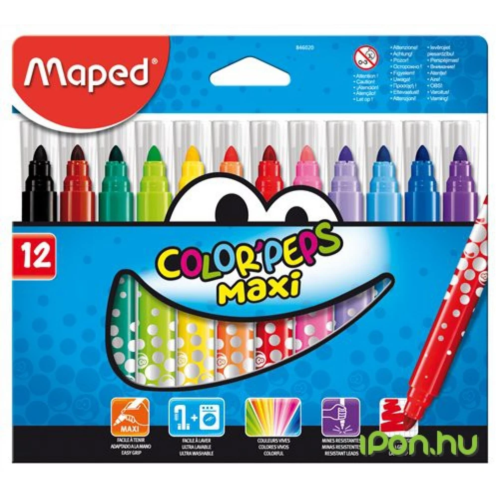 MAPED Color Peps MAXI mosható filctoll 12 db/csomag