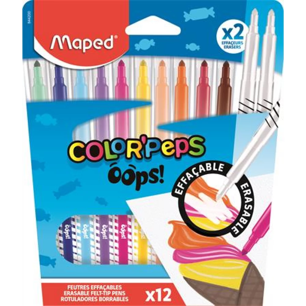 MAPED ColorPeps Oops! Filctoll készlet 3.6 mm törölhető 10+2 szín
