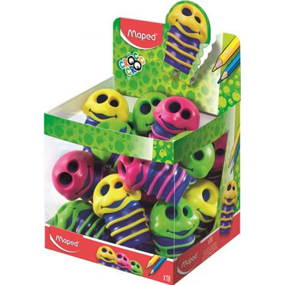 MAPED Croc Croc Innovation kétyukú tartályos hegyező display kukac vegyes szín