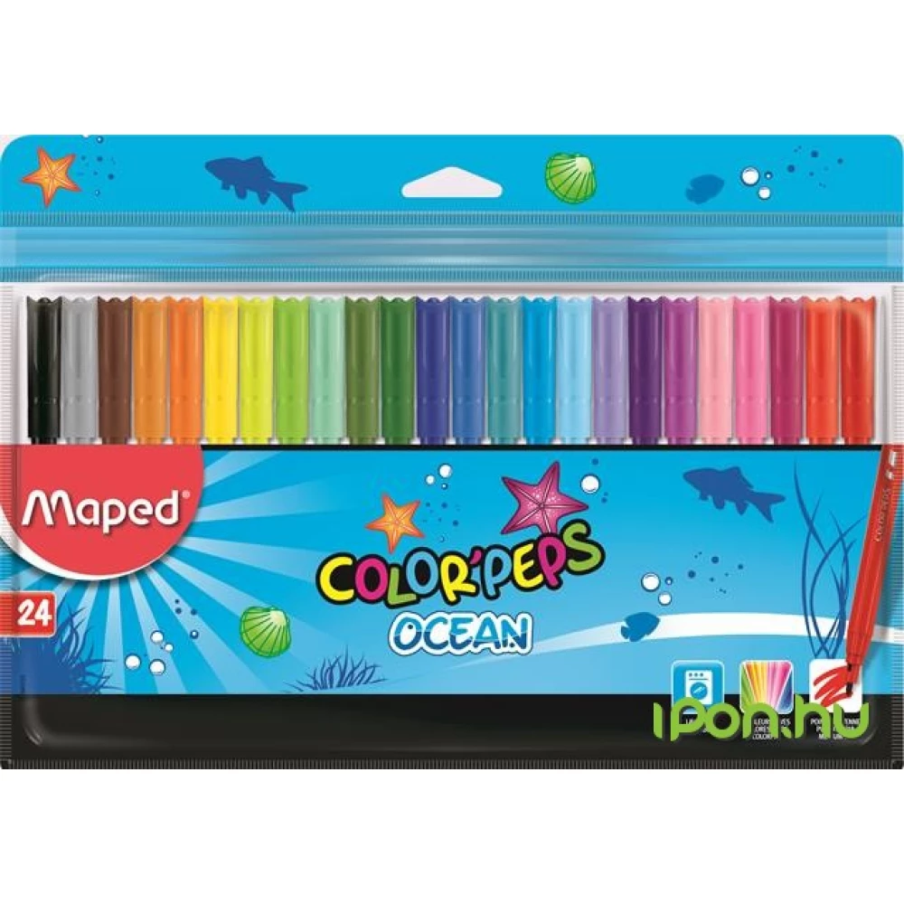 MAPED Filctoll készlet 2 mm kimosható Color Peps Ocean 24 különböző szín