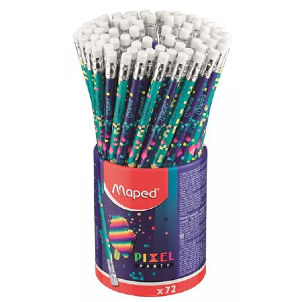 MAPED Pixel Party Grafitceruza radírral HB háromszögletű 72 db