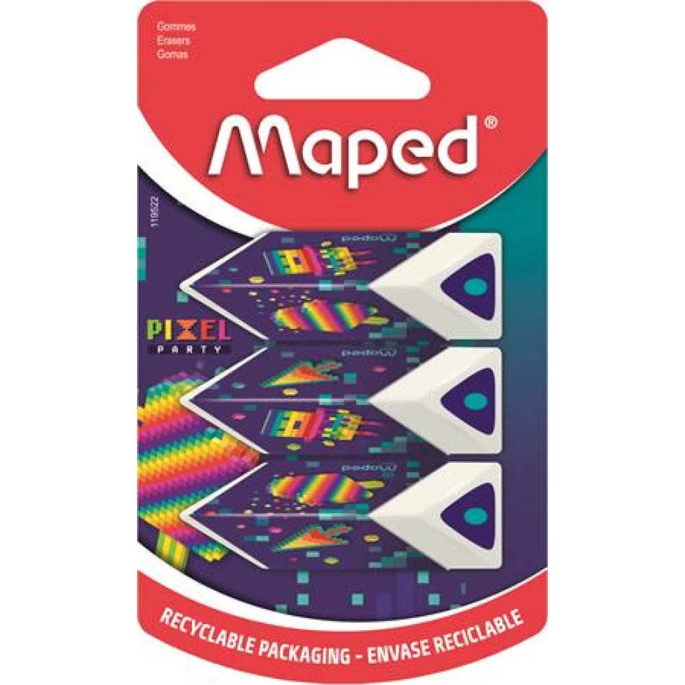 MAPED Pixel Party Pyramid Radír 3 db