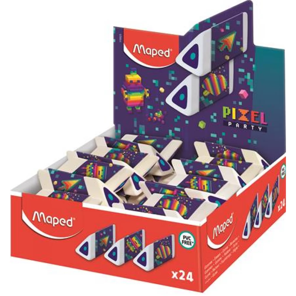 MAPED Pixel Party Pyramid Radír display 24db