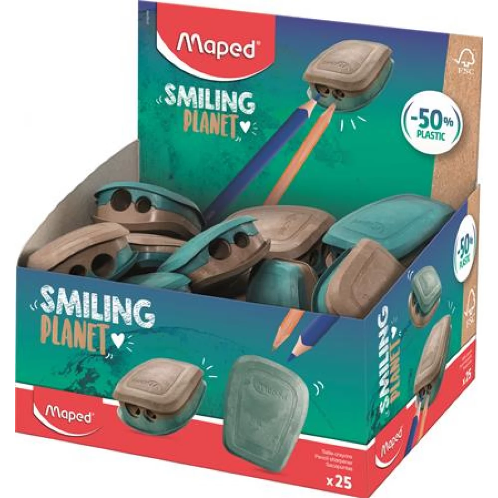 MAPED Smiling Planet Hegyező display kétlyukú tartályos műanyag FSC