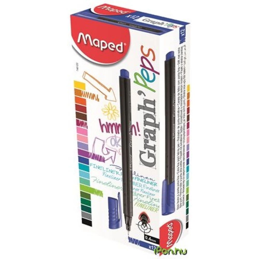 MAPED Tűfilc 0.4 mm Graph`Peps sötétkék
