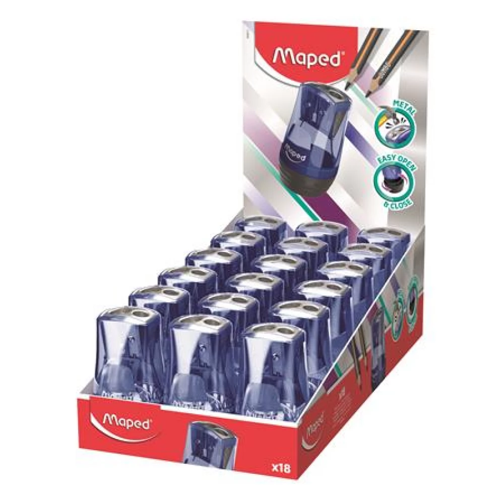 MAPED Tonic Hegyező display kétlyukú tartályos kék 18db