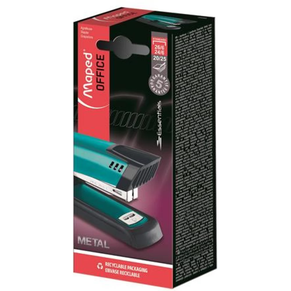 MAPED Tűzőgép 24/6 26/6 25 lap Essentials Half-Strip türkiz