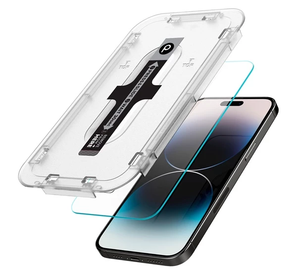 Master Clear Apple iPhone 13 Pro Max/14 Plus Tempered Glass kijelzővédő fólia felhelyező kerettel