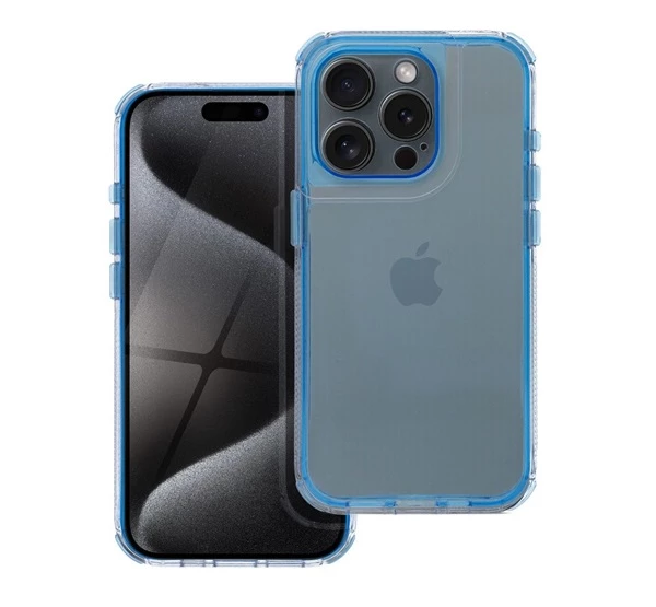 MATRIX Apple iPhone 16 hátlap tok kameravédő peremmel kék