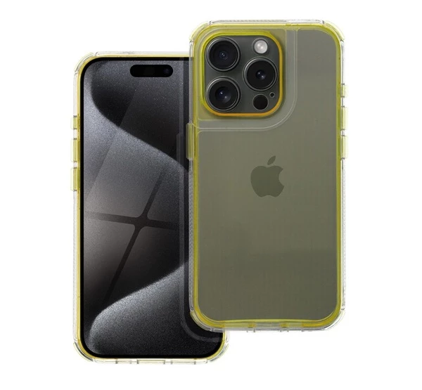 MATRIX Apple iPhone 16 Plus hátlap tok kameravédő peremmel sárga