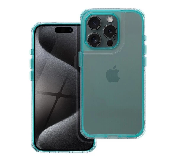 MATRIX Apple iPhone 16 Pro Max hátlap tok kameravédő peremmel zöld/menta