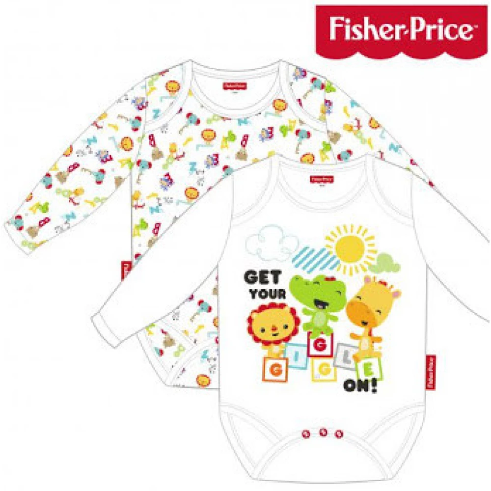 MATTEL Fisher Price Hosszú ujjú body 2 darabos 0/24m