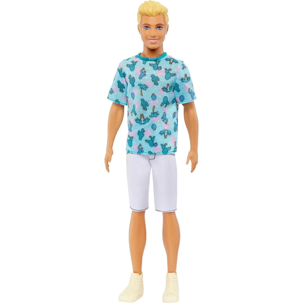 MATTEL HJT10 Barbie Fashionistas Kaktusz mintás pólós Ken baba