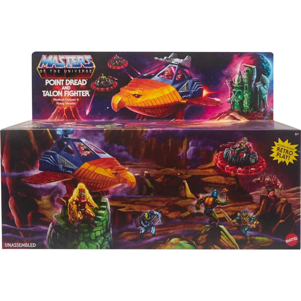 MATTEL Masters of the Universe Origins Talon Fighter repülő jármű és Point Dread állomás kiegészítő
