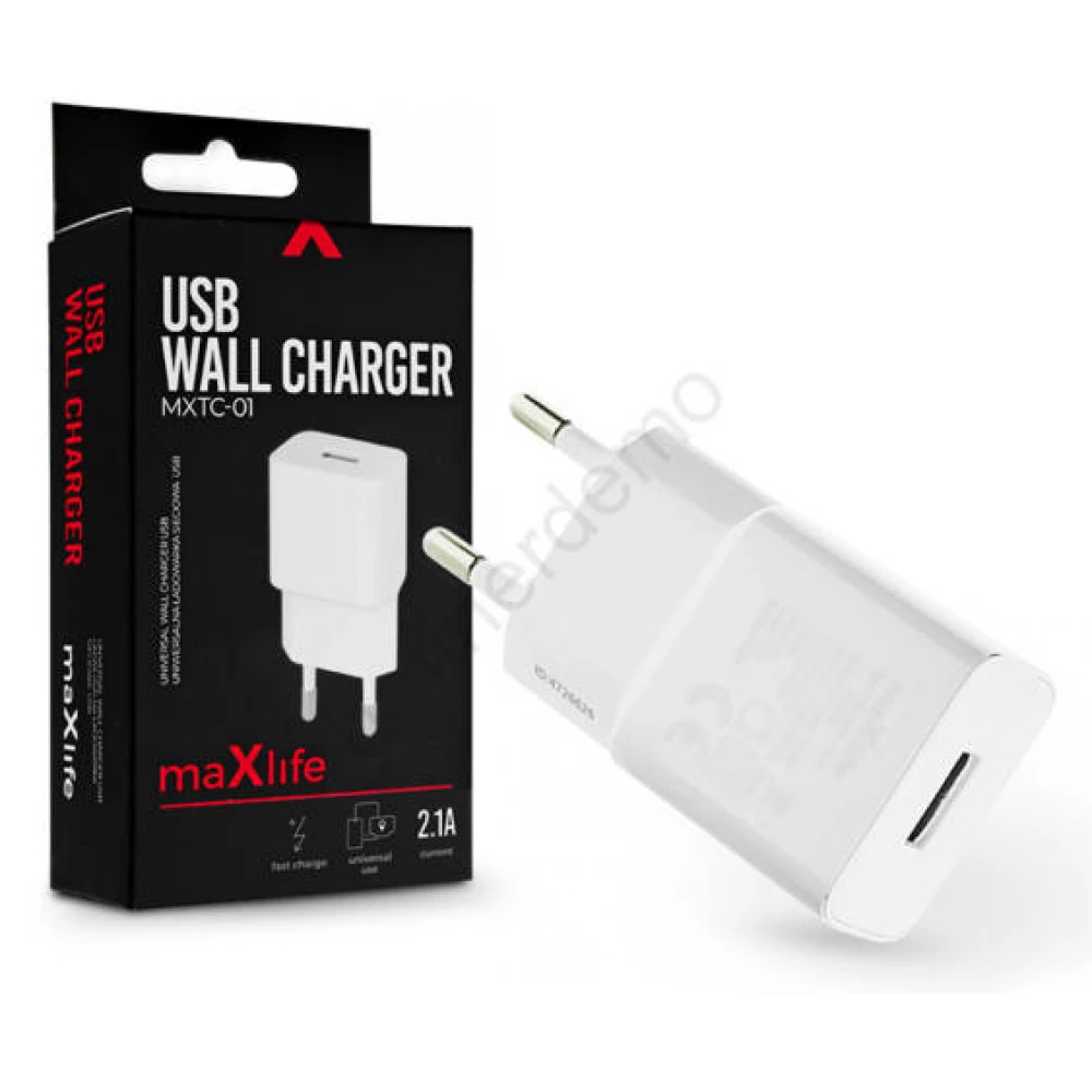 Maxlife MXTC-01 hálózati töltő adapter v2 10W fehér