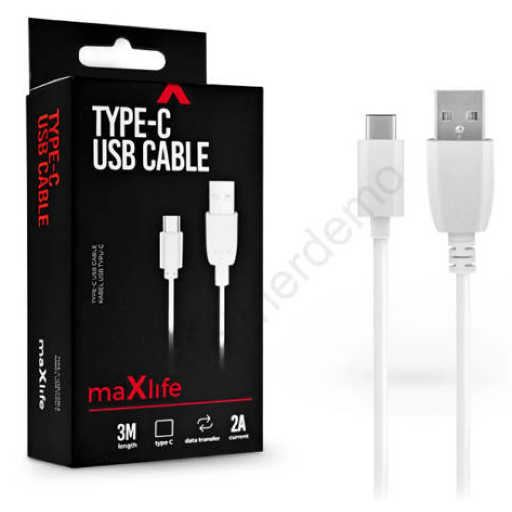MAXLINE USB 2.0 Type C Átalakító Fehér 3m TF-0019