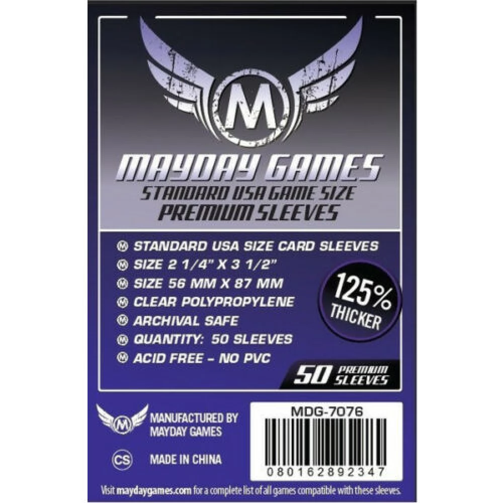MAYDAY GAMES Prémium US kártyavédő (sleeve) - 56x87mm (50 darab/csomag)