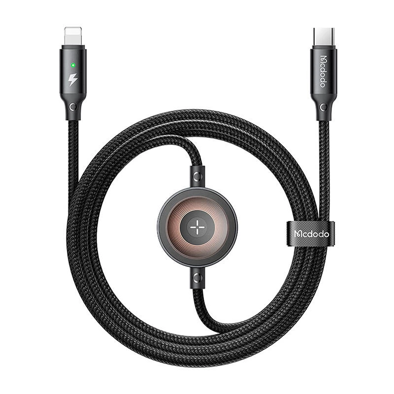 MCDODO CA-5680 2 az 1-ben USB-C-Lightning kábel + Apple Watch töltő 1.5 m