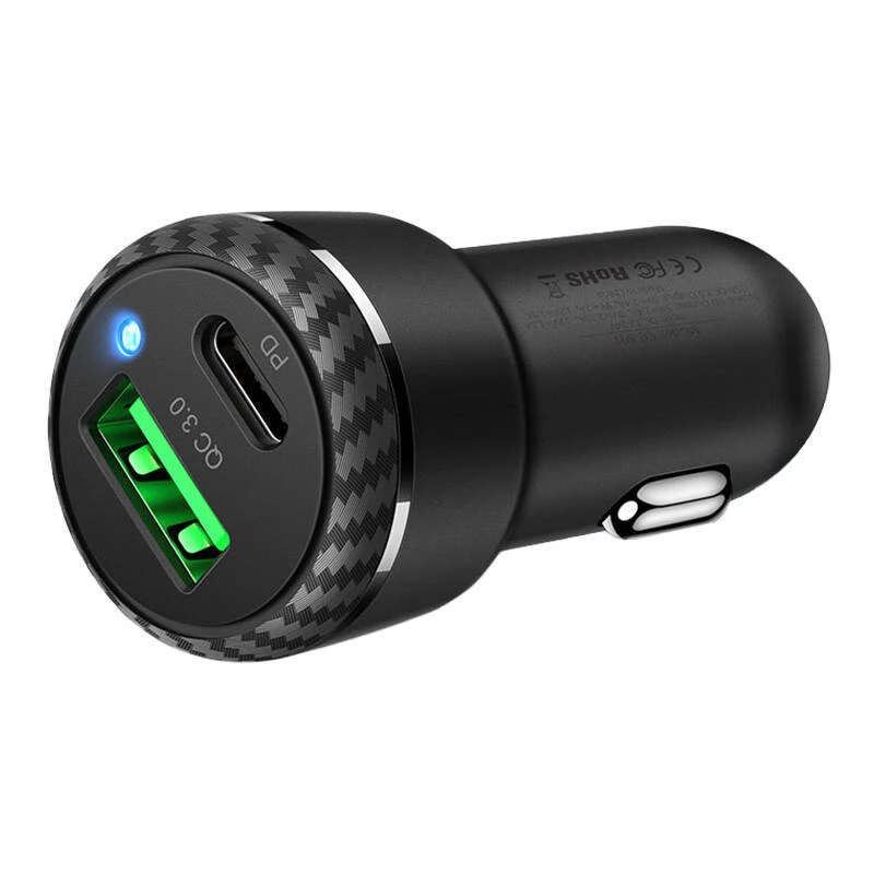 MCDODO CC-5970 Autós töltő 1xUSB 1xUSB-C 38W fekete