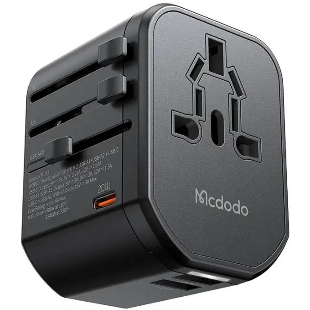 MCDODO CP-3471 Univerzális utazó adapter fekete
