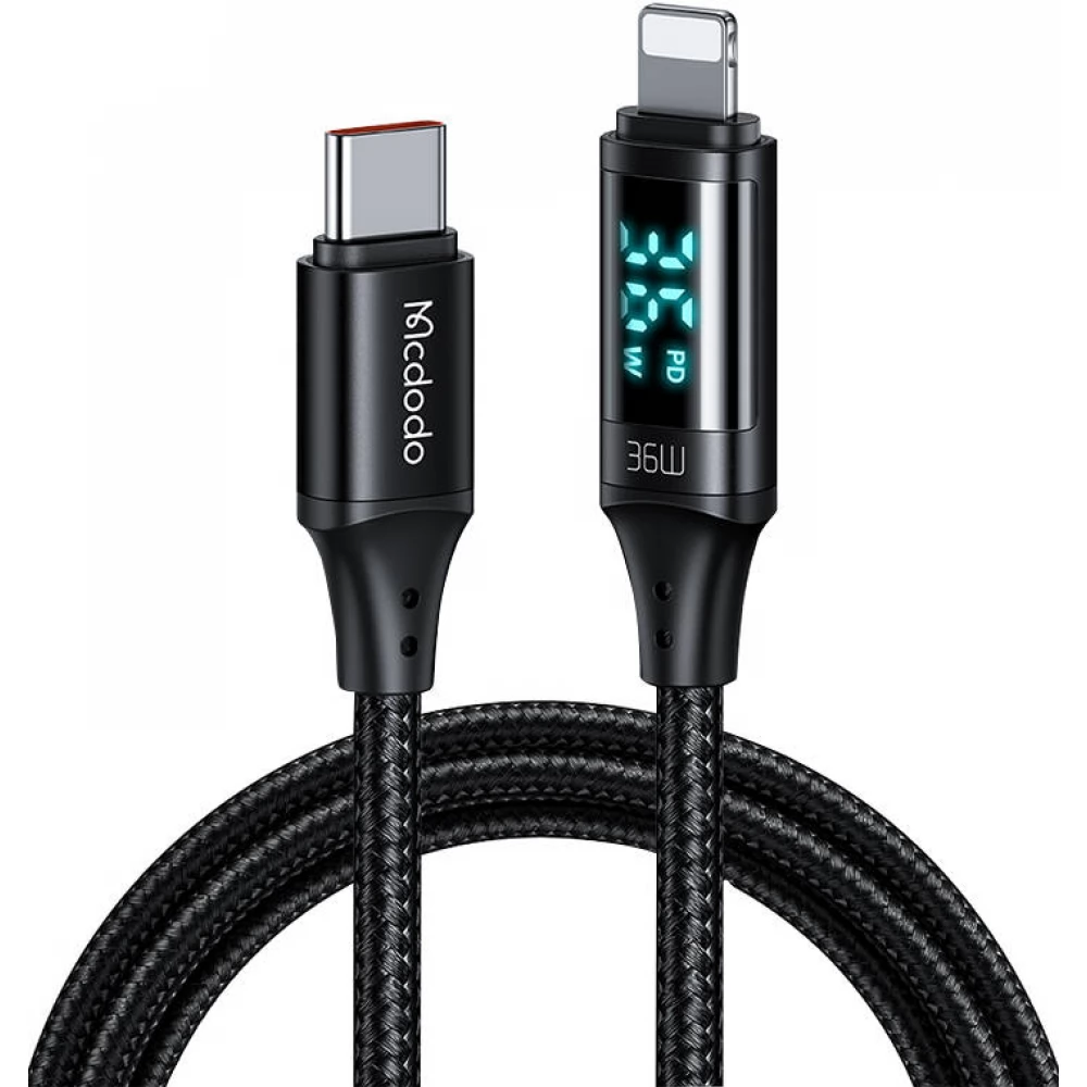 MCDODO USB 2.0 Type C Lightning Töltő/adat Fekete 1.2m 6921002610308