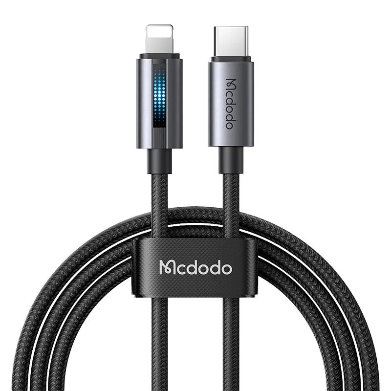 MCDODO USB 2.0 Type C Lightning Töltő/adat Fekete 1.2m CA-5710