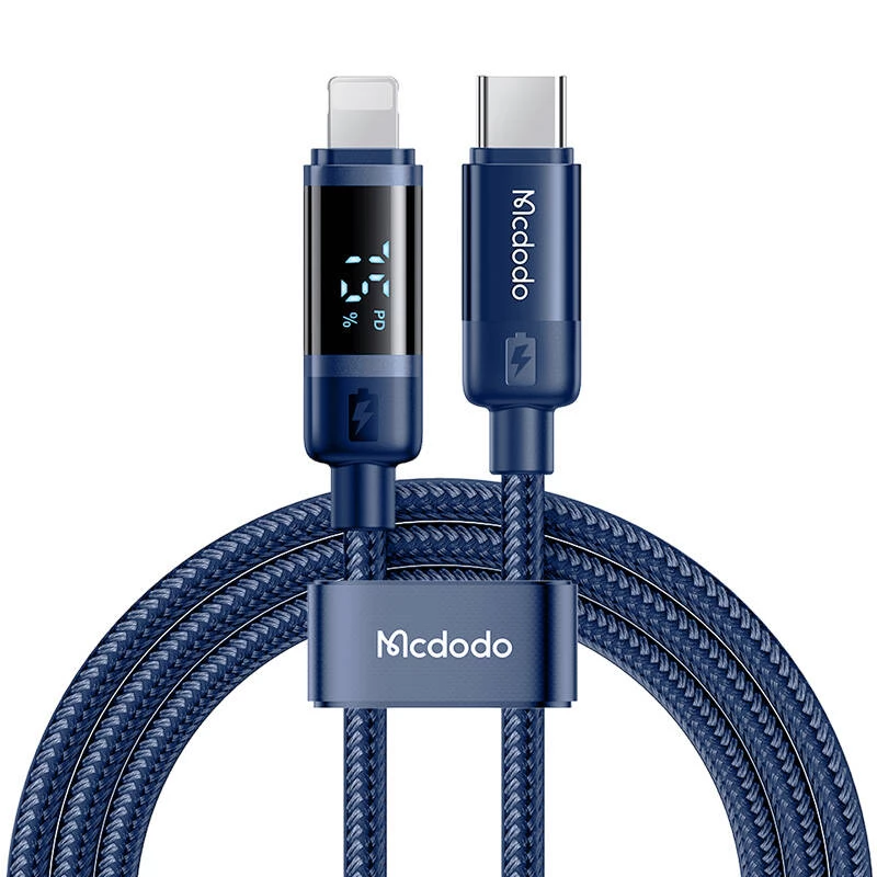 MCDODO USB 2.0 Type C Lightning Töltő/adat Kék 1.2m CA-5211