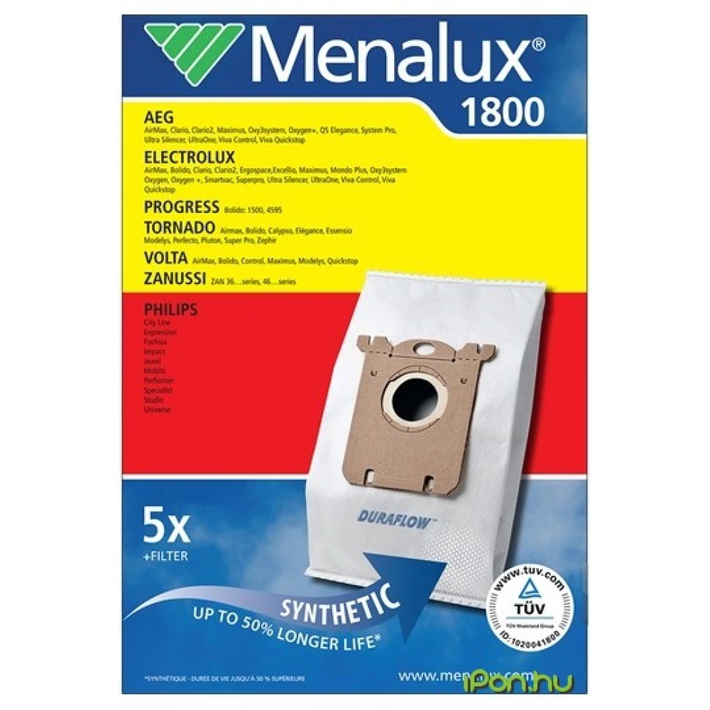 MENALUX 1800 5 db szintetikus porzsák + 1 microfilter