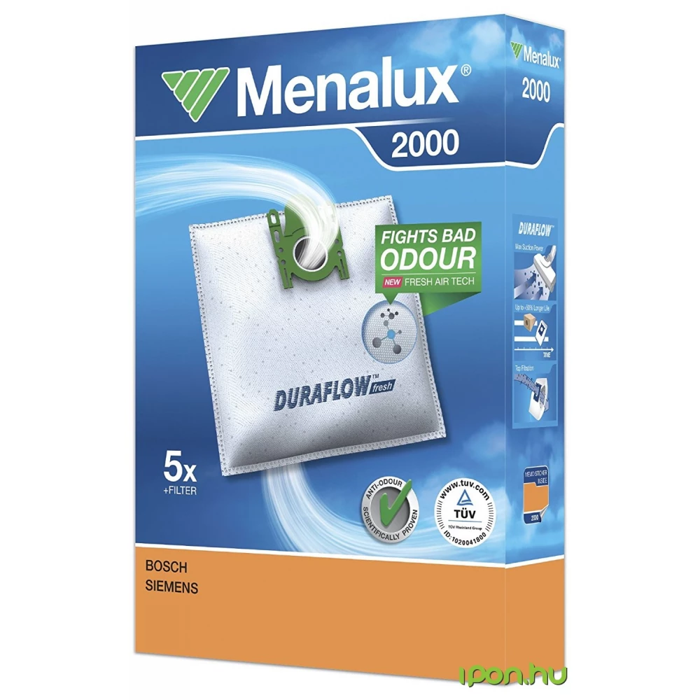 MENALUX 2000 5 db szintetikus porzsák + 1 microfilter