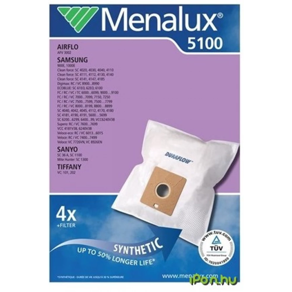 MENALUX 5100 4 db szintetikus porzsák + 1 motorfilter