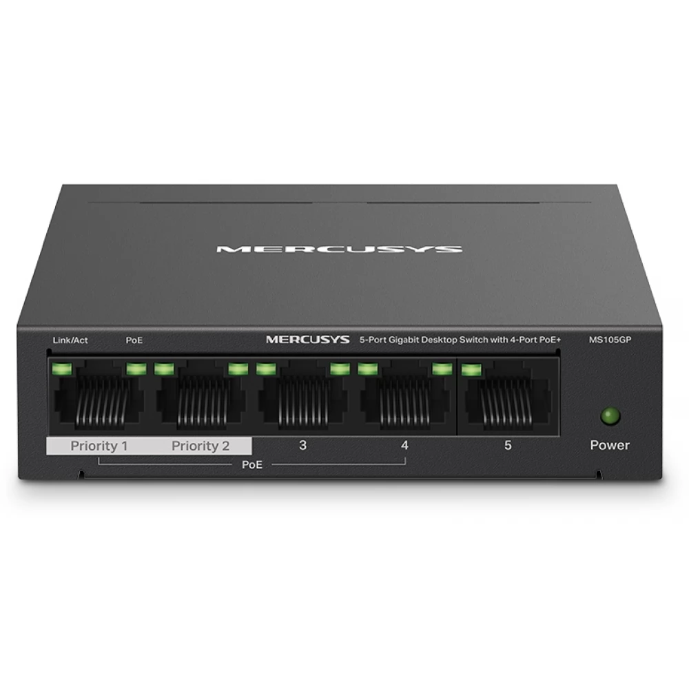 MERCUSYS MS105GP 5-Port Gigabit Desktop Switch with 4-Port PoE+