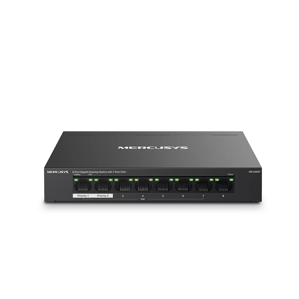 MERCUSYS MS108GP 8-Port Gigabit Desktop Switch with 7-Port PoE+