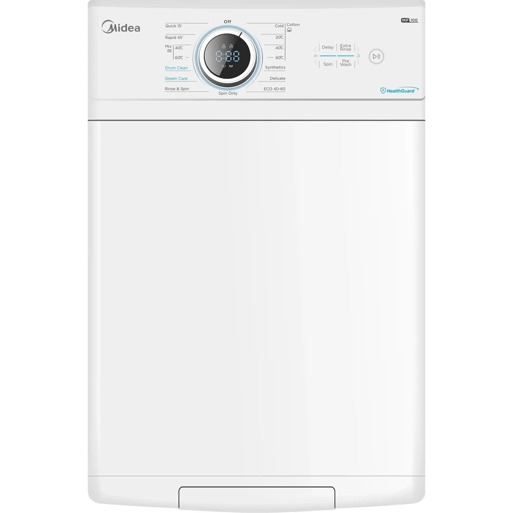 MIDEA MF100T80B/W-HU Mosógép felültöltős keskeny 8 kg A fehér