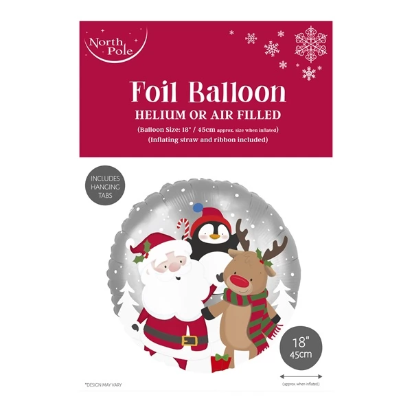 Mikulás/Télapó és barátai léggömb fólia 18cm átmérő