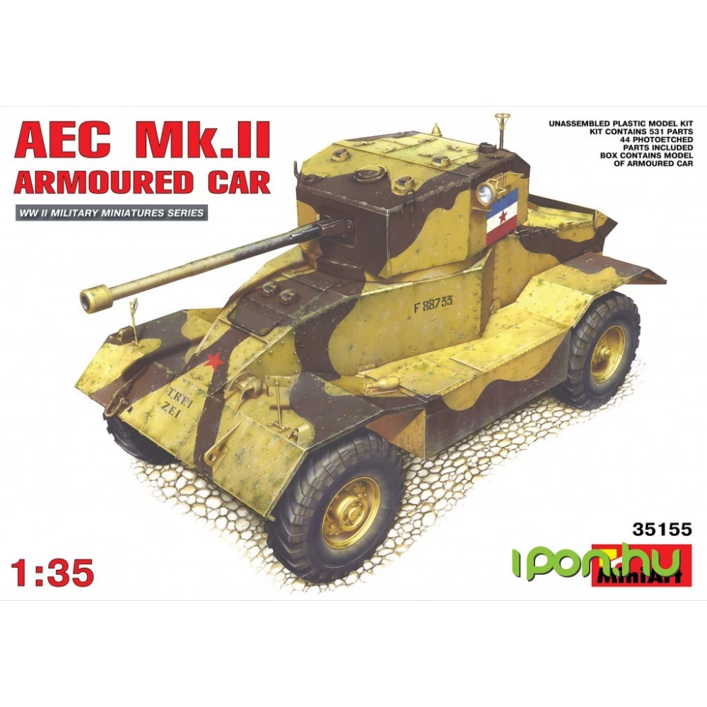 MINIART 1/35 AEC Mk 2 Armoured Car katonai jármű modell