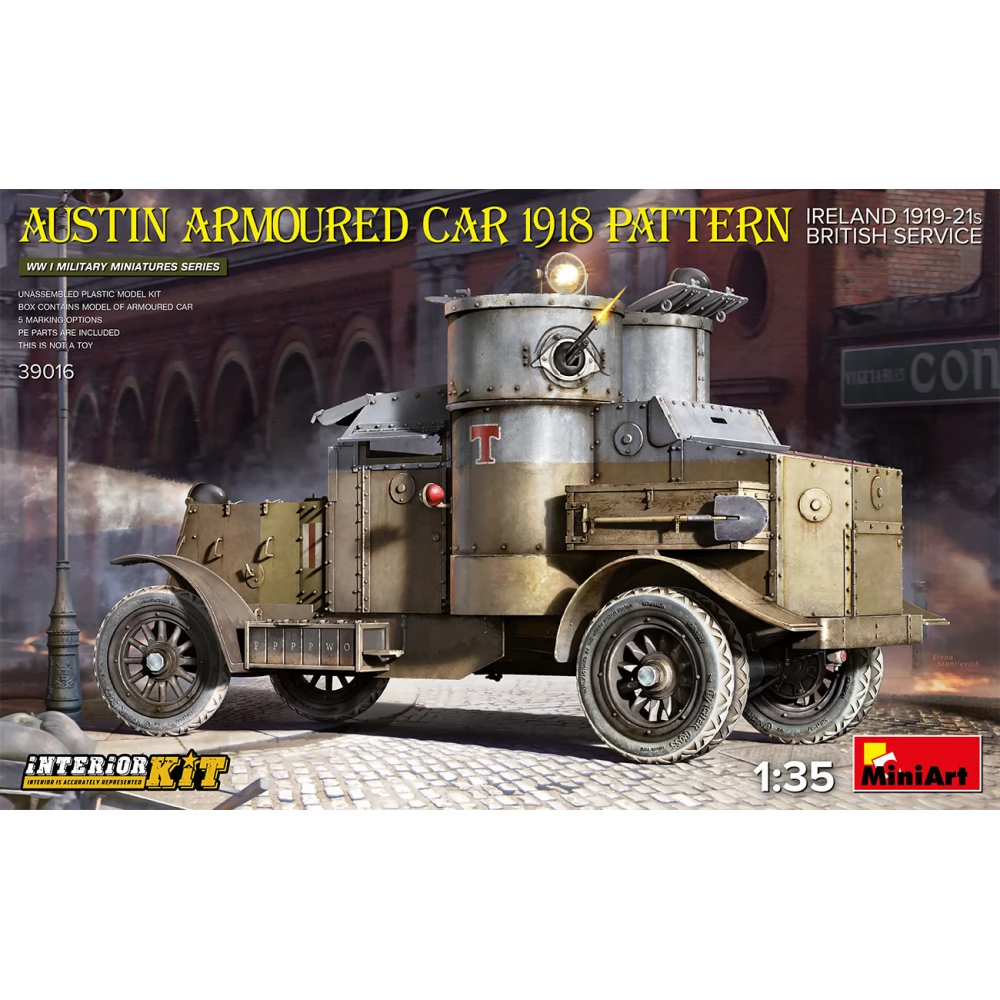 MINIART 1/35 Austin 1918 Pattern. Ireland 1919-21 British Service páncélautó katonai jármű modell