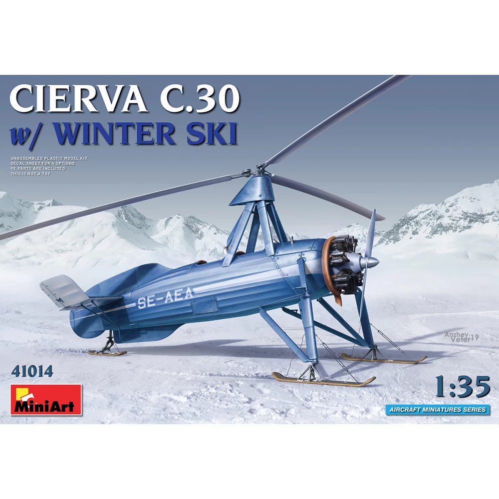 MINIART 1/35 Cierva C.30 hótalpakkal repülőgép modell