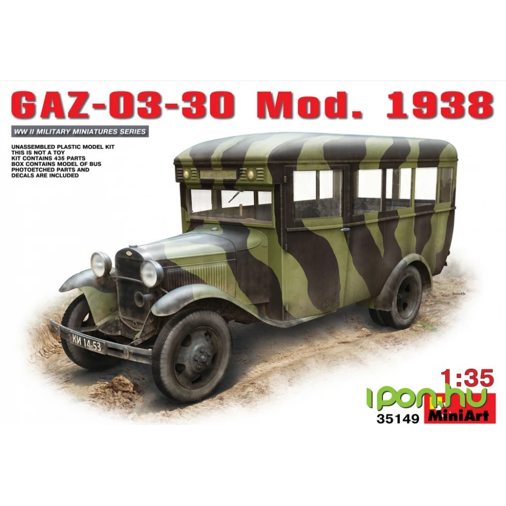 MINIART 1/35 GAZ-03-30 Mod.1938 katonai jármű modell