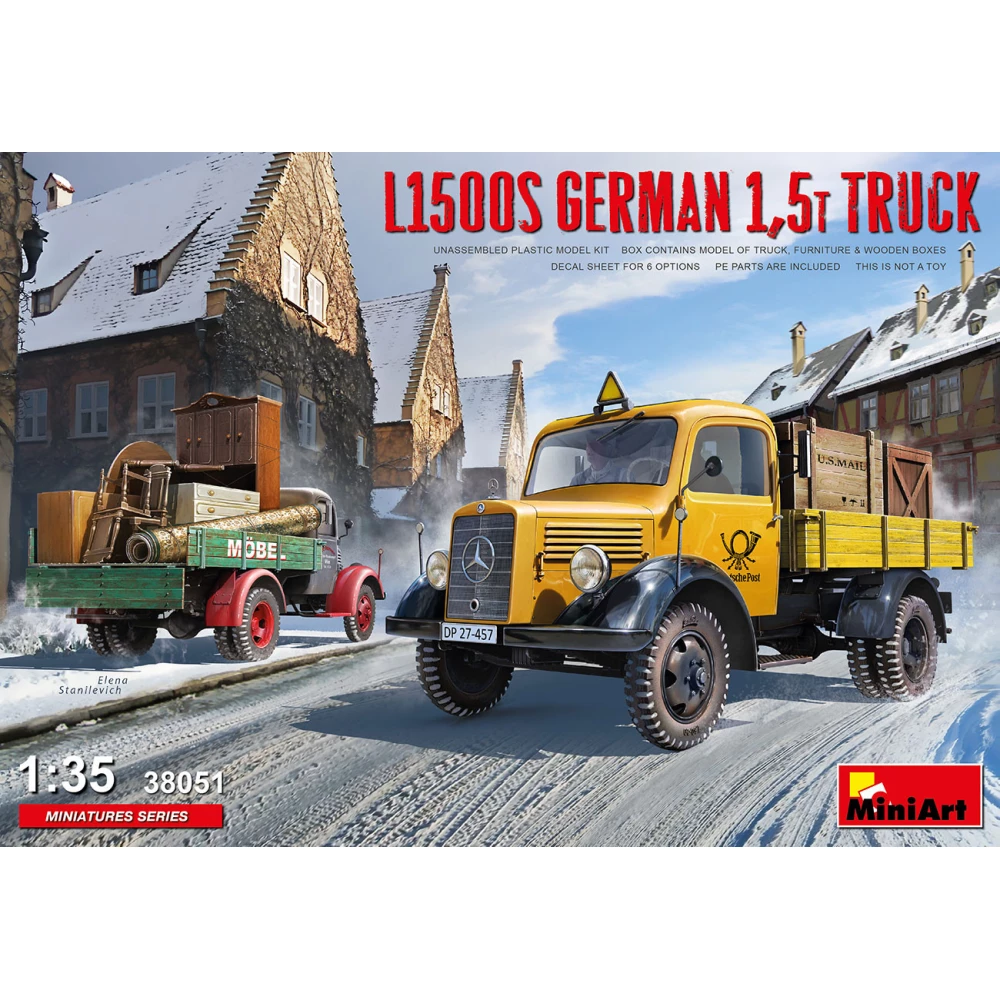 MINIART 1/35 Német L1500S 15t postás teherautó jármű modell