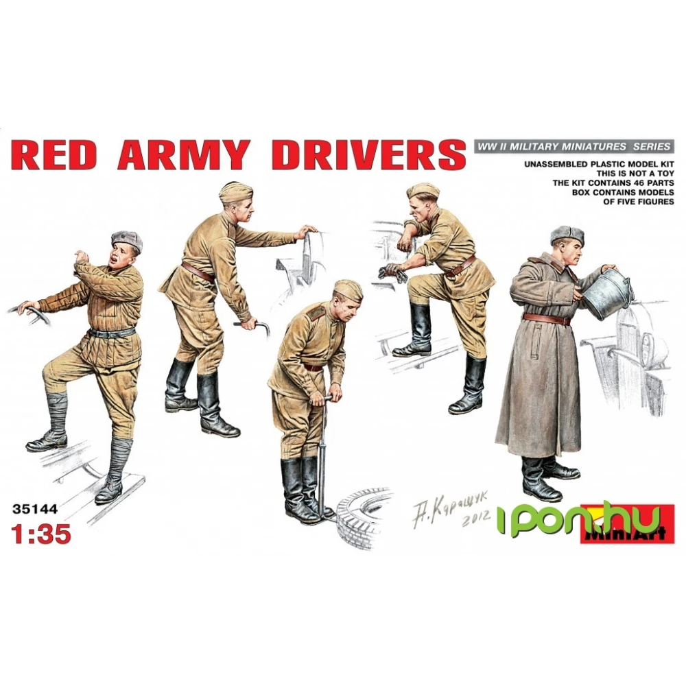 MINIART 1/35 Red Army Drivers katonai modell figurák