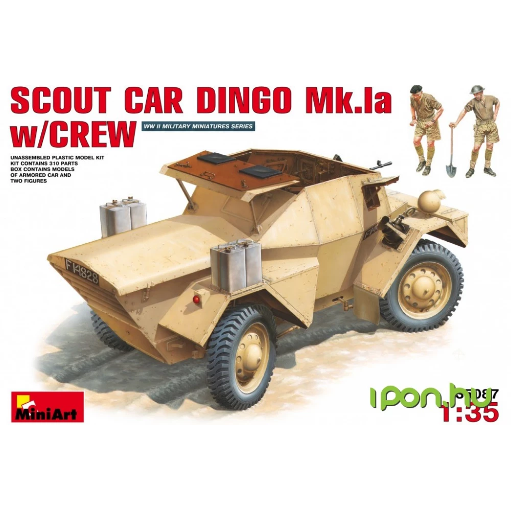 MINIART 1/35 Scout Car Dingo Mk 1a w/CREW katonai jármű modell