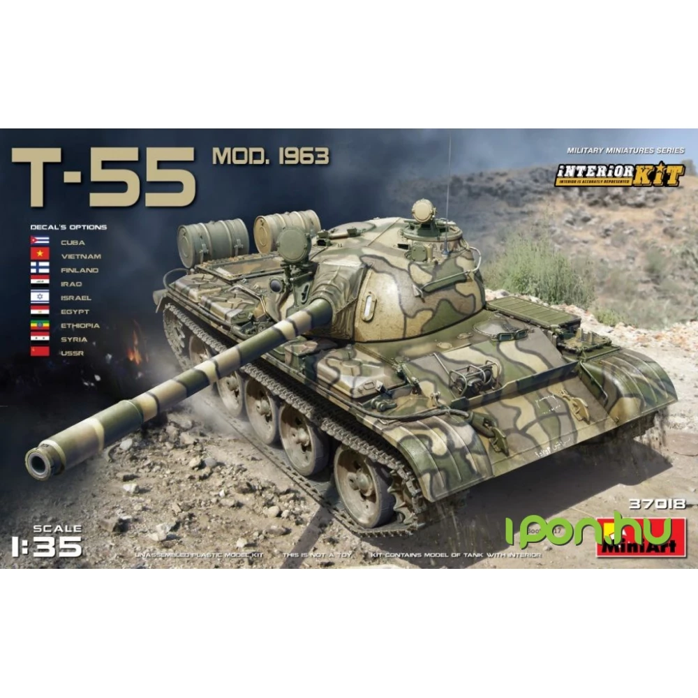 MINIART 1/35 T-55 Mod. 1963 katonai jármű modell