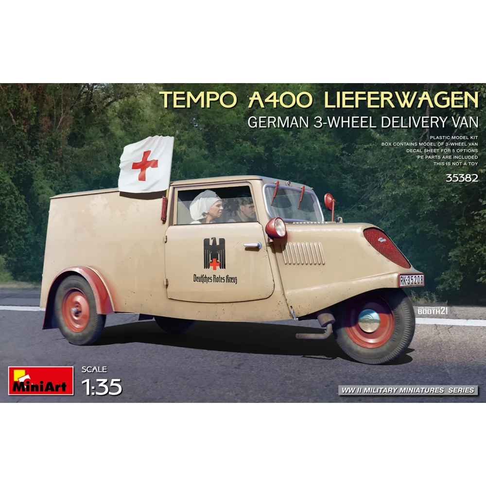 MINIART 1/35 Tempo A400 3 kerekű mentő jármű modell