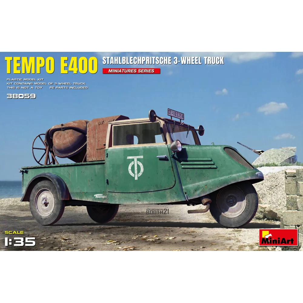 MINIART 1/35 Tempo E400 StahlblechPritsche 3 kerekű platós jármű modell