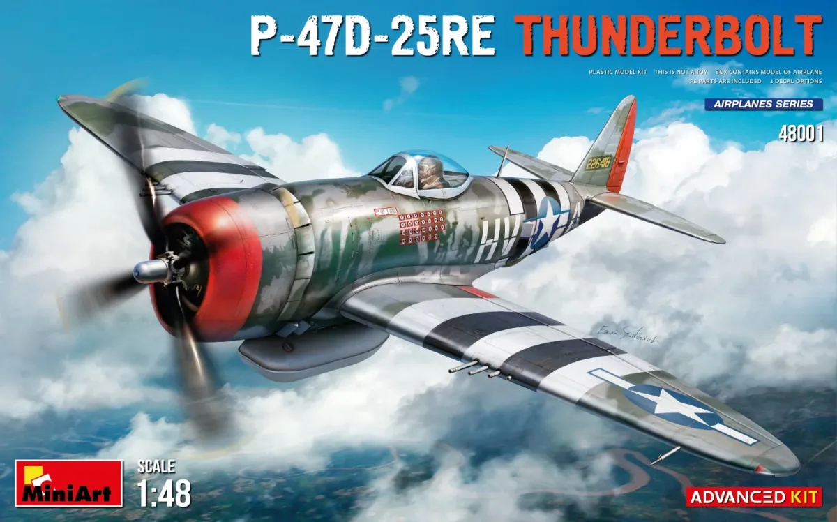 MINIART Advanced Kit 1/48 P-47D-25RE Thunderbolt vadászgép modell