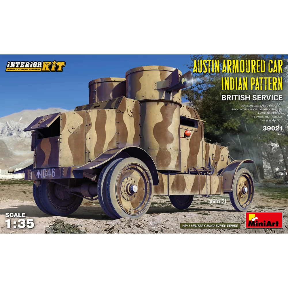 MINIART Austin Indian Pattern British Service páncélautó katonai jármű modell