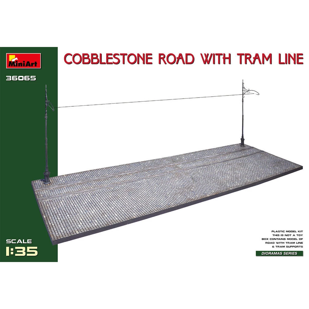 MINIART Cobblestone Road w/Tram Line (